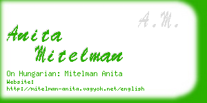 anita mitelman business card